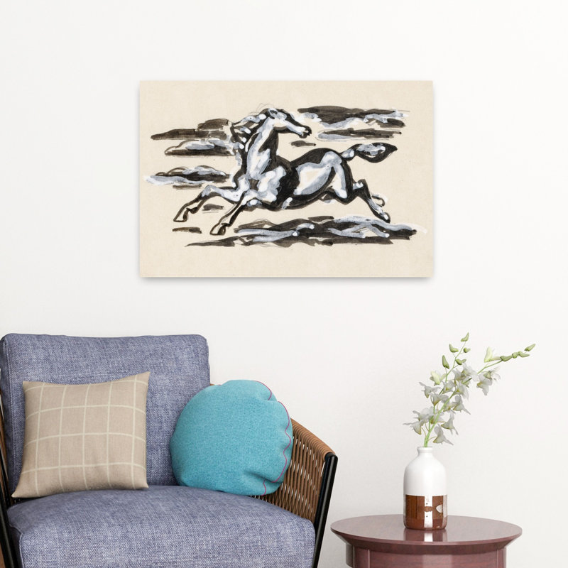 Art contemporain Art cheval contemporain, H 16 po x l 24 po