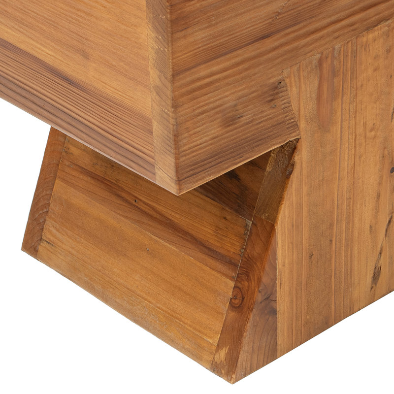 Repose-pieds sculpté en bois récupéré Nico