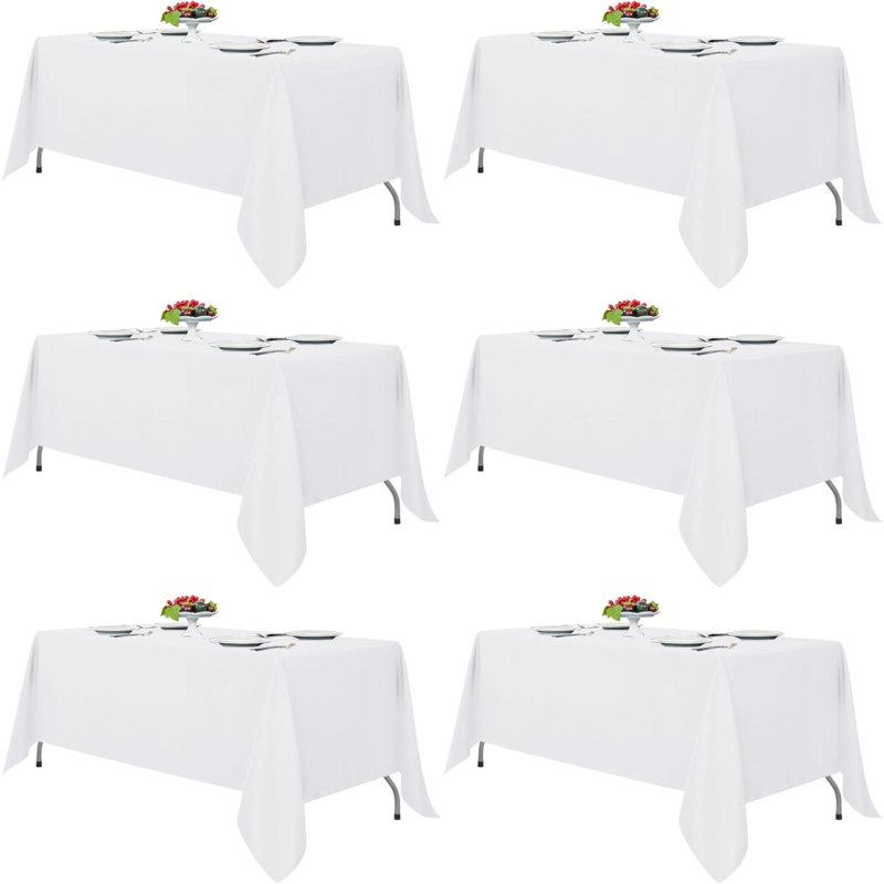 Nappes pour tables rectangulaires, paquet de 6 - vêtements de table réutilisables et lavables pour les tables, housses de table en tissu de polyester pour mariage, fête, banquet