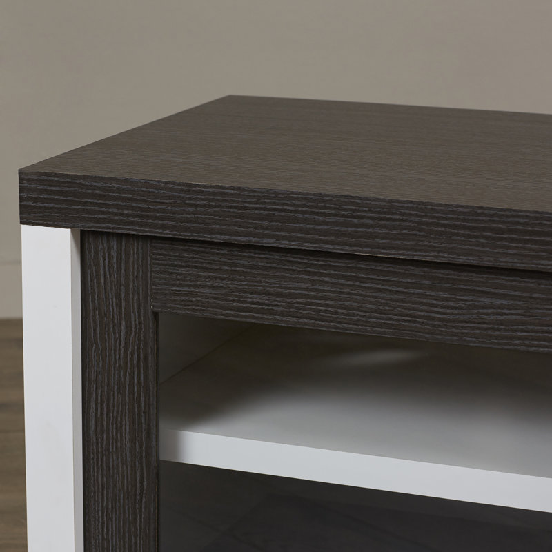 Unfinished TV Stand for TVs up to 43", Dark Gray/Charcoal/Woodgrain/White