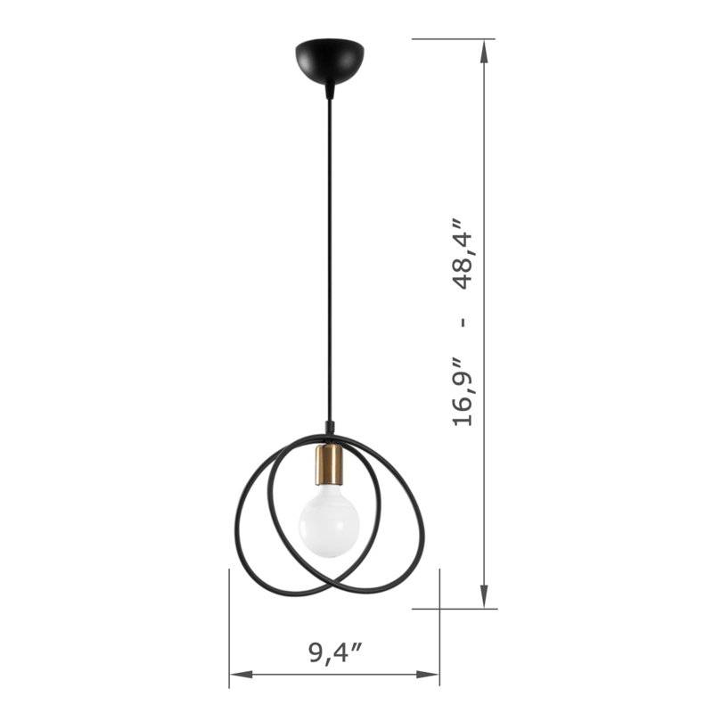 Luminaire suspendu simple à hauteur réglable