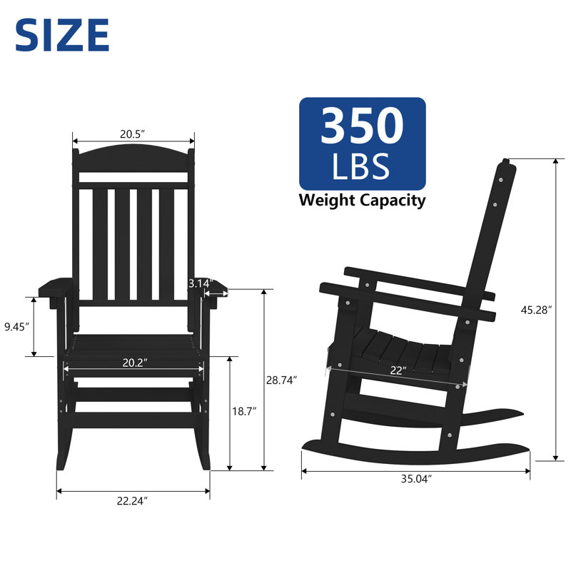 Appley Outdoor Adirondack Chair, Black