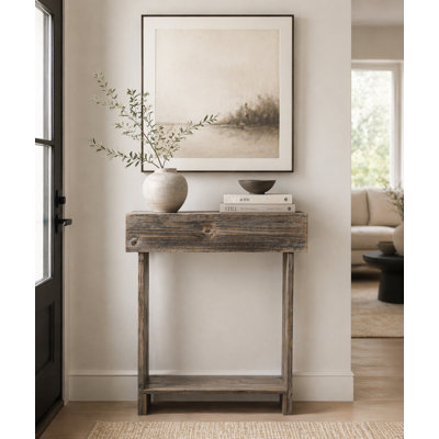  Console mince en bois récupéré | Décoration minimale de vestibule (26 po x 8 po x H 30 po) naturel
