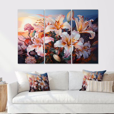 Succulent Sunset Lilies - ensemble d'art mural lys