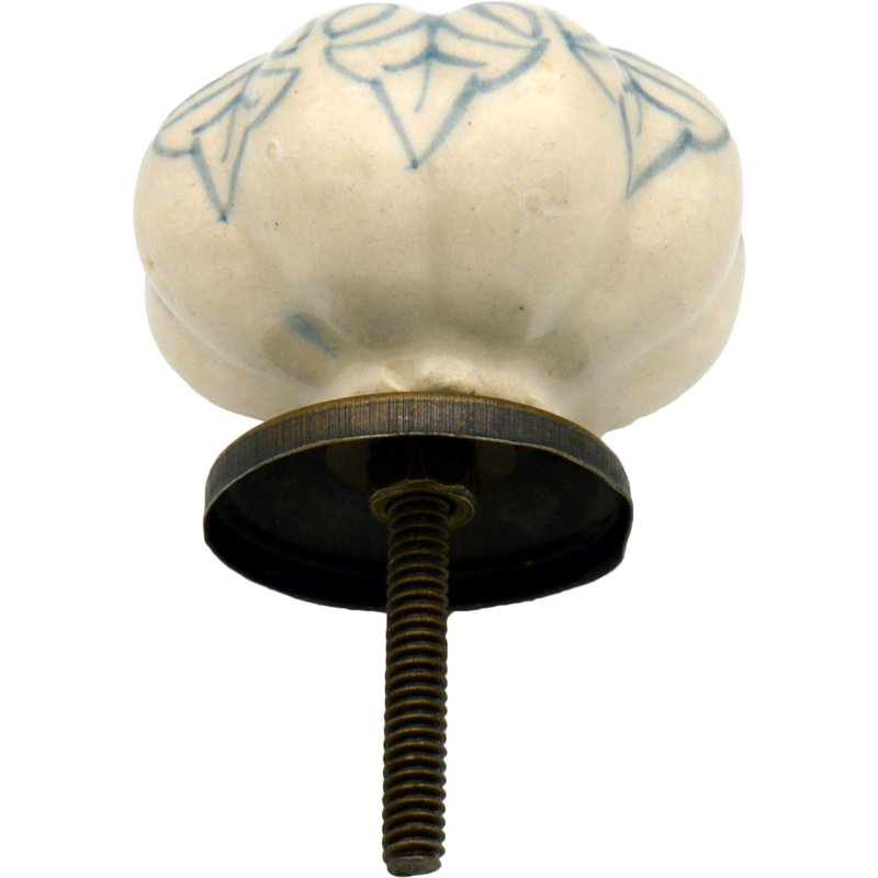 Nicola Spring - Floral Ceramic Cabinet Knob, Gray