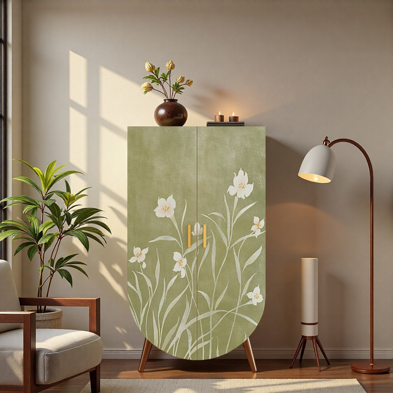 Armoire multifonctionnelle moderne et simple, Brun/vert