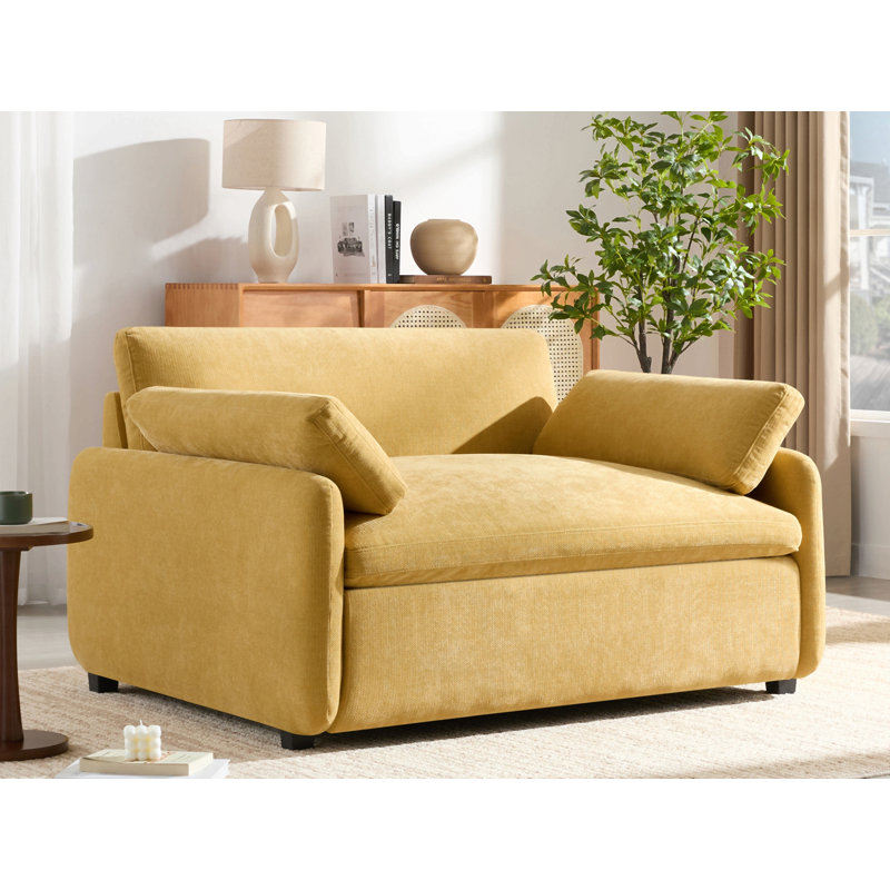 Fauteuil surdimensionné simple en chenille, fauteuil d'appoint large et profond, fauteuil rembourré moderne et confortable, canapé-lit avec coussins