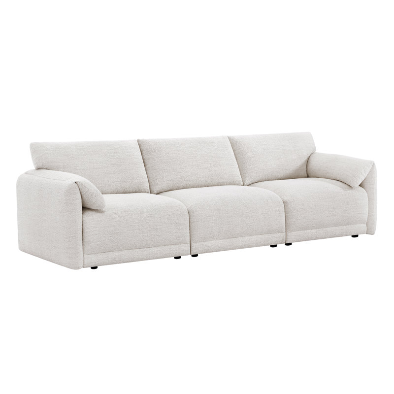 Bodhild 115.7'' Boucle 3-Piece Modular Sofa, Pearl