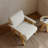 Solid Wood Upholstered Accent Chair With Wooden Legs Padded Arm Wide Polyester Armchair-2022683732