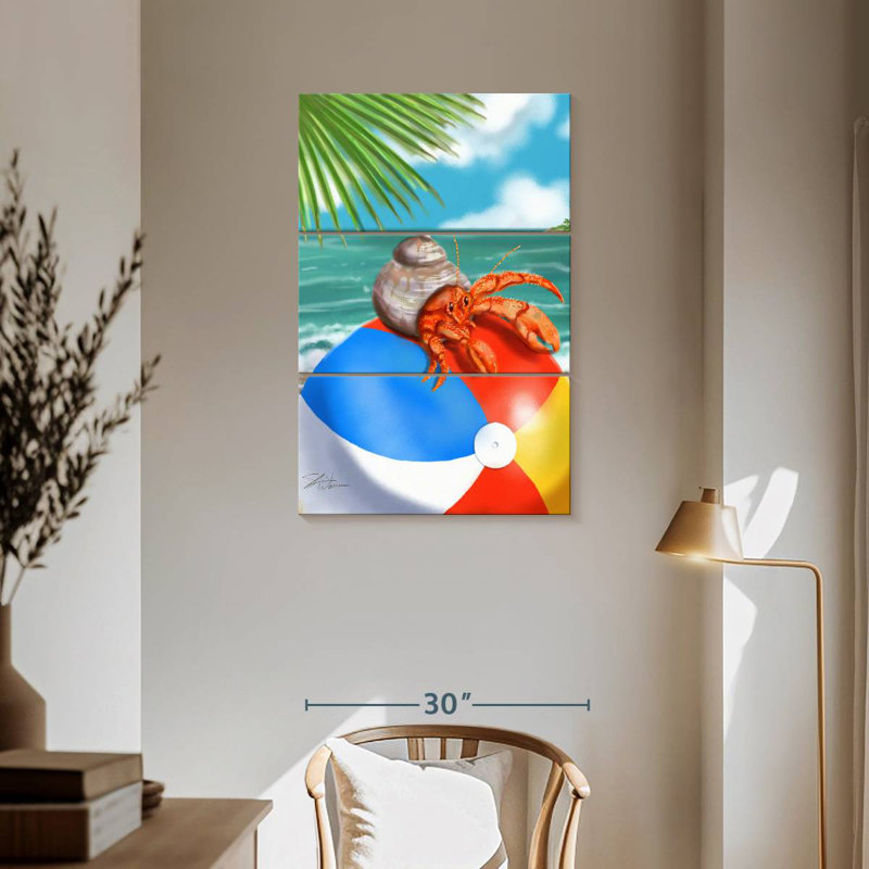 Brampt Beach Friends Hermit Crab, 57" H x 36" W