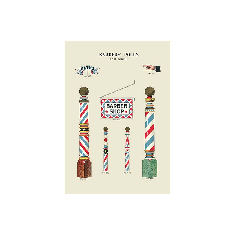 « pôles et enseignes barbers », impression, 42" H x 28" W x 1.5" D