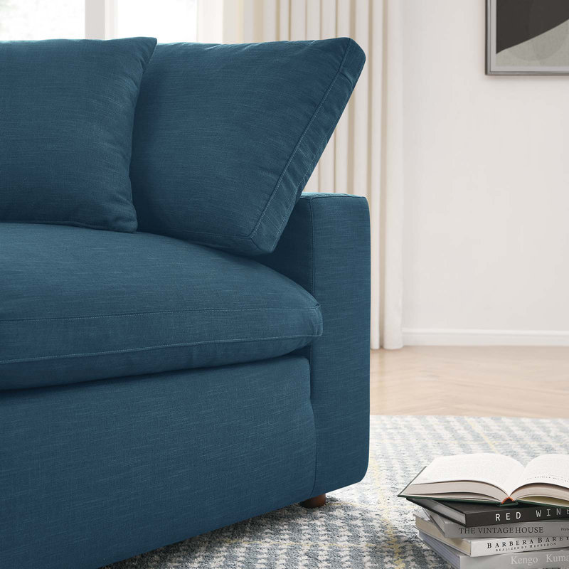 Ensemble de canapé modulaire rembourré en duvet 3 pièces Copper Grove Hrazdan par Modway, Azur