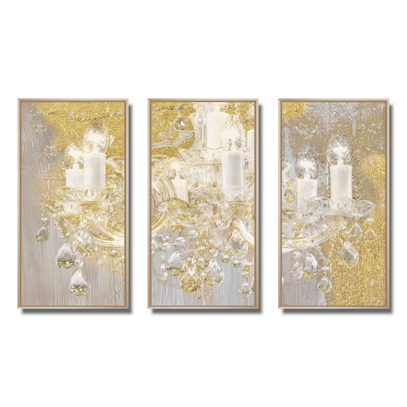Ensemble d'art mural encadré sur toile Treasured Cottage - Glam, H 28 po x l 36 po x P 1 po, Brun