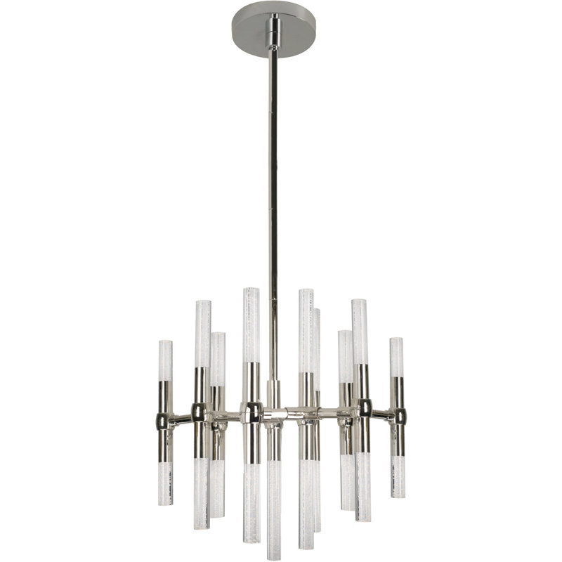 Turin 12 - Light LED Chandelier, Polished Nickel, 17.5" H x 27" W x 27" D