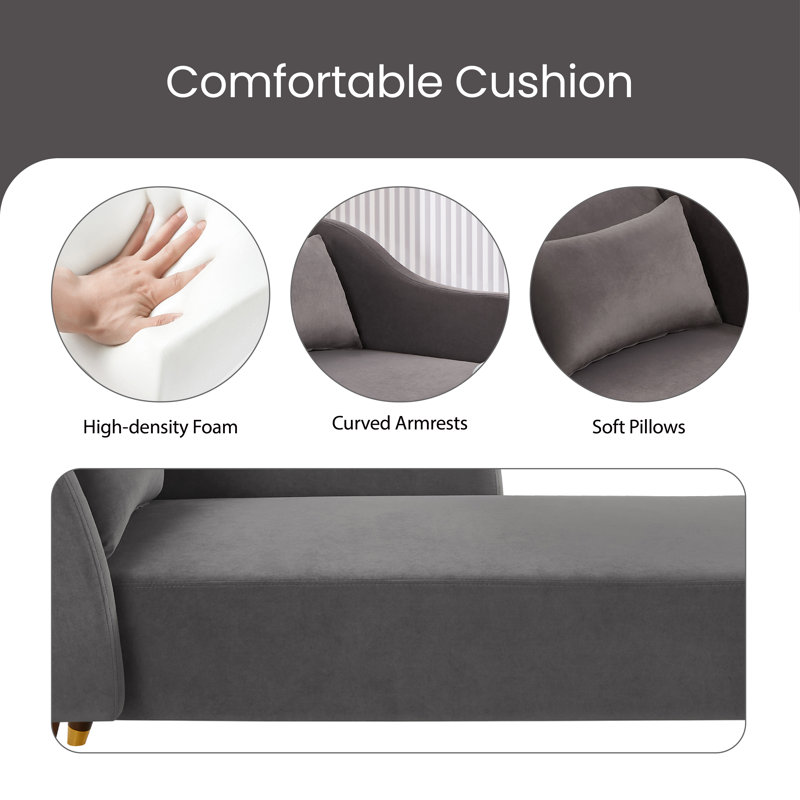 Revêtement en velours de chaise longue Modern, Velours gris