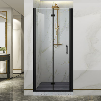 30-31.9 in. W x 72 in. H Frameless Bi-fold Shower Doors with Clear SGCC Tempered Glass