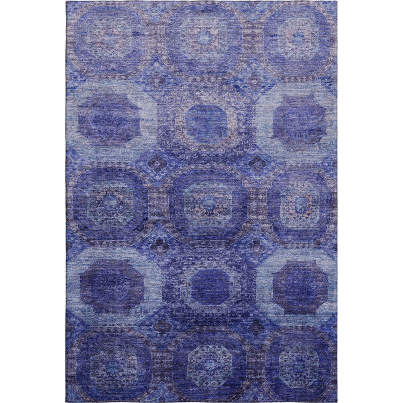 Premium Machine Washable Ralston AMF1944 Panels Rug, Rectangle 10' x 14'