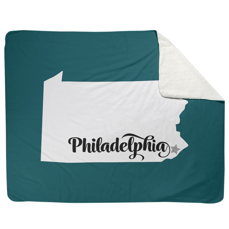 Jeté polaire philadelphia sports, l 52,5 po x L 62,5 po, Vert / blanc