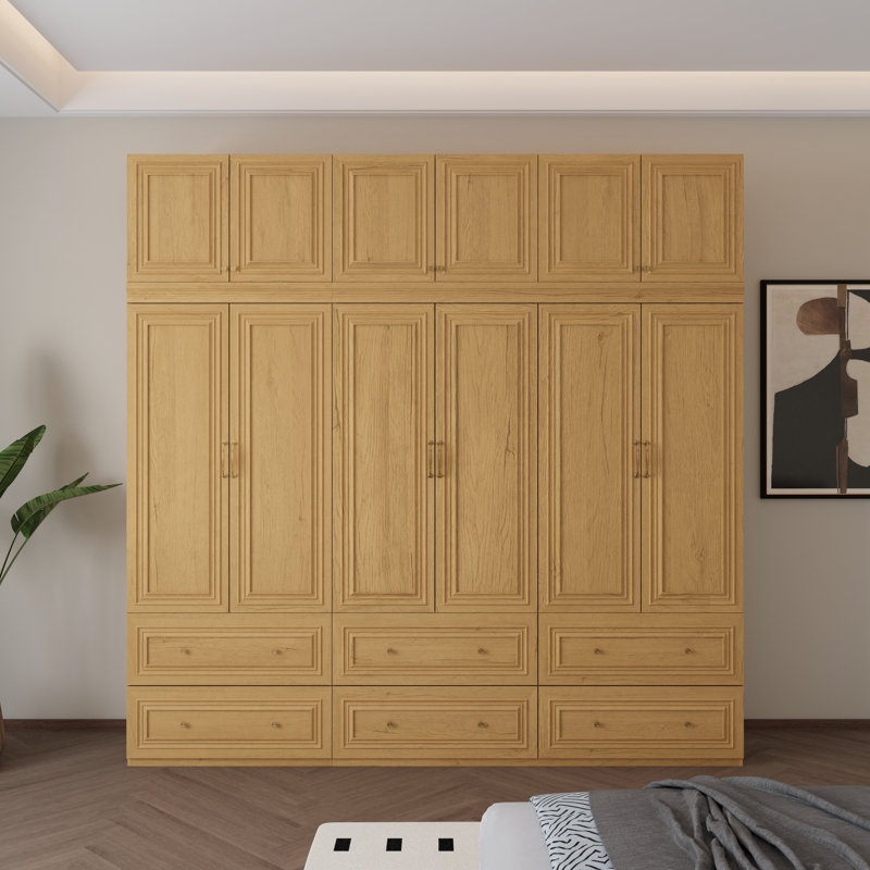95 " W Stainless Steel Standard Wardrobe, Oak