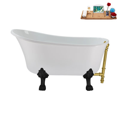 51.2'' x 25.6'' Freestanding Soaking Acrylic Bathtub