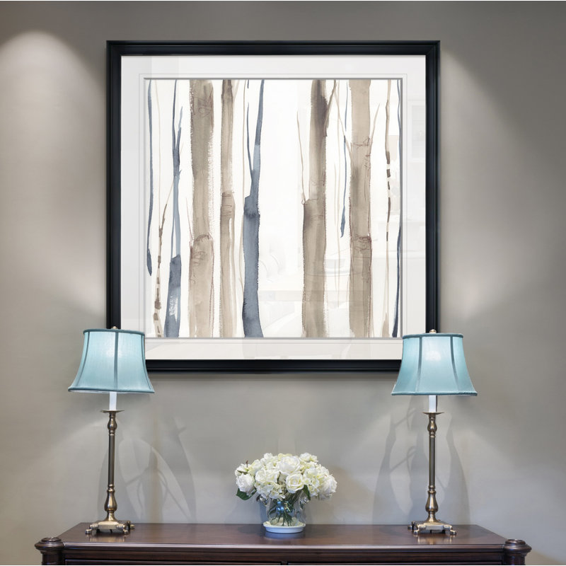 « duo tone treess ii », peinture, H 16 po x l 16 po x P 1,5 po, Cadre noir