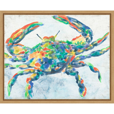 «Rainbow Crab II» par June Erica Vess, reproduction d'art sur toile encadrée