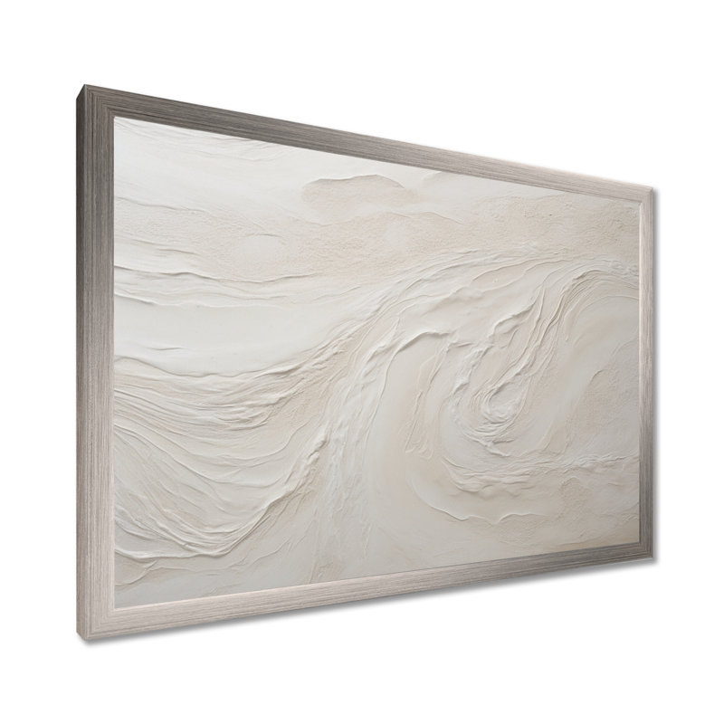 «Modern Beach Beige Sand Charm I», impression sur toile de bord de mer, impression sur toile, Impression encadrée, Argent