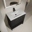 Meuble-lavabo autoportant 30 po avec lavabo en céramique, 2 portes à fermeture douce-575993967