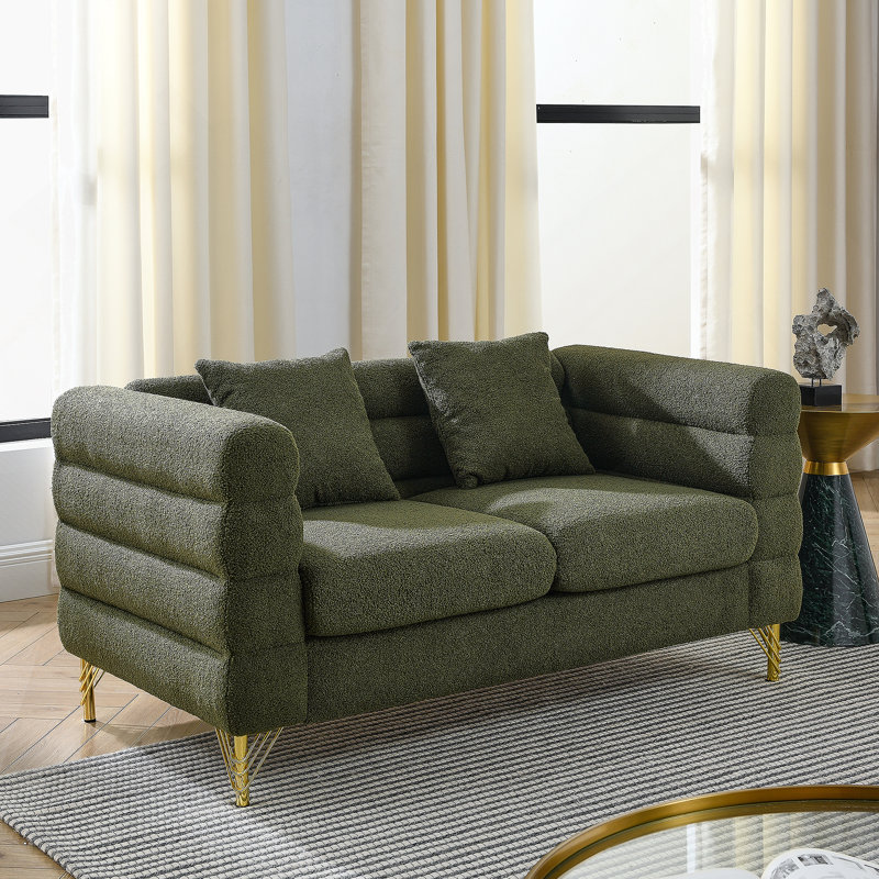 Canapé modulaire surdimensionné de 60 pouces à 2 places, canapé modulaire en tissu Comfort, Vert