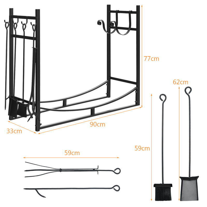 Turin 90cm W Metal Log Rack