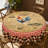 Machine-washable polyester tablecloth with rooster country design
