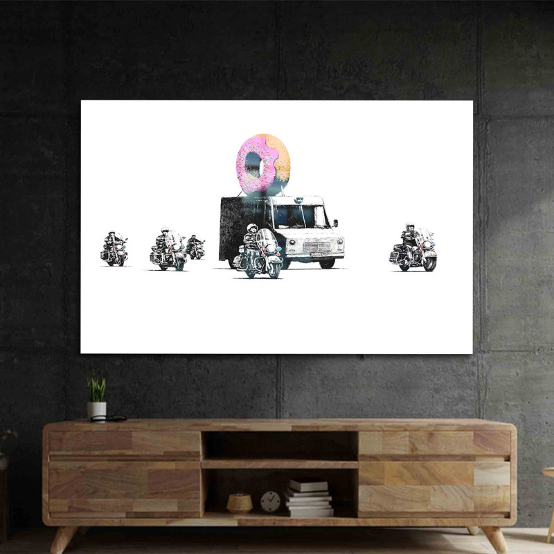 Graffiti abstrait imprimé sur verre trempé pour une décoration murale unique avec Banksy Inspiration | Rectangle