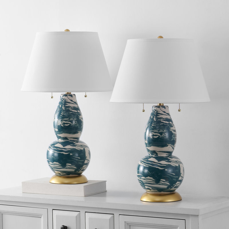 Cassoday Ceramic Table Lamp, Blue/White