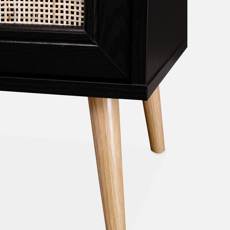 Lindenfield 40cm W Manufactured Wood Bedside Table, Black