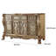 Commode en bois avec plusieurs tiroirs et une armoire, or et blanc os-29443411