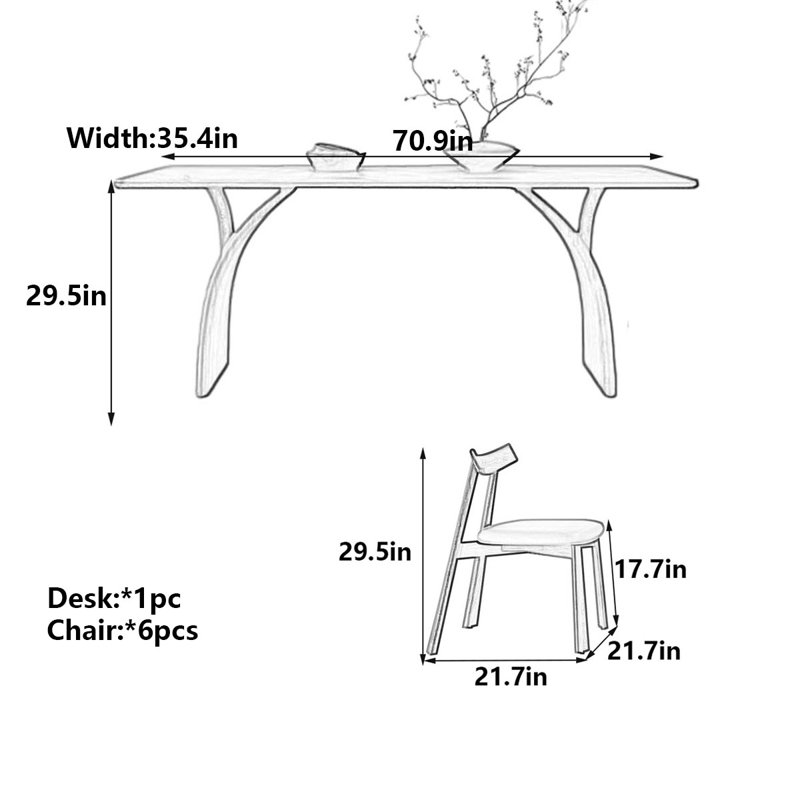 Table de salle à manger Stalybridge, 29.5” H x 70.9” W x 35.4” D