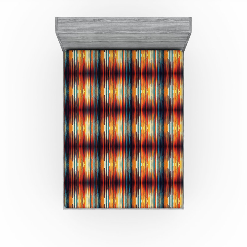 Drap-housse à motif floral Ambesonne, Jaune souci, ivoire / abstrait, Drap-housse de taille double