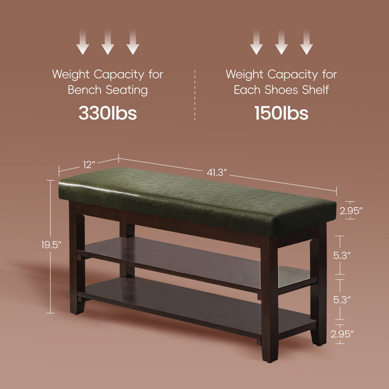 Banc de rangement pour chaussures 40 po, Green