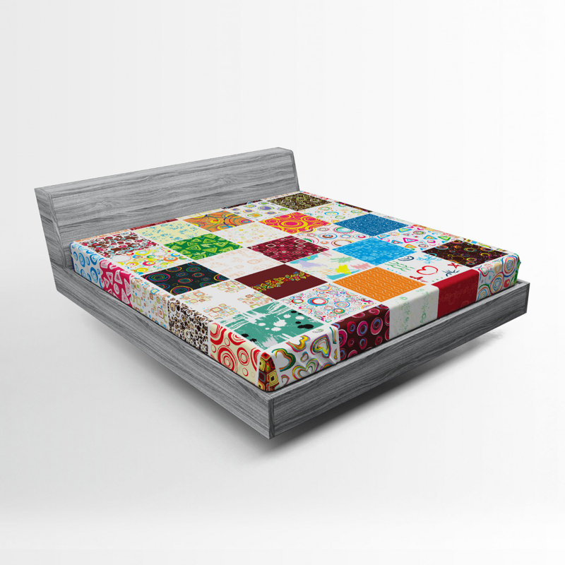 Microfiber Patchwork Fitted Sheet, Full Fitted Sheet
