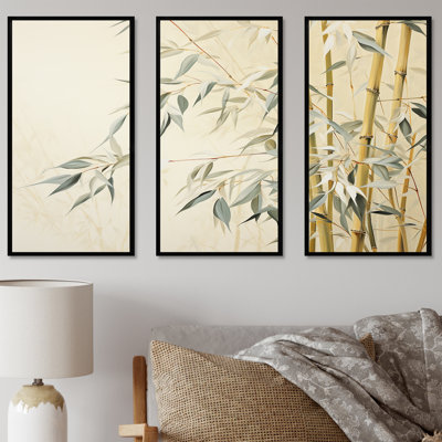 Muted Bamboo Embrace VI - Bamboo Wall Art Living Room Set