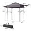 Abri de jardin pour barbecue à toit double 3,3 x 12,5 pi avec abat-jour réglables et plateaux en filet noir-124539166