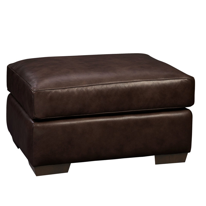 Repose-pieds Mikyah, Cuir véritable chocolat