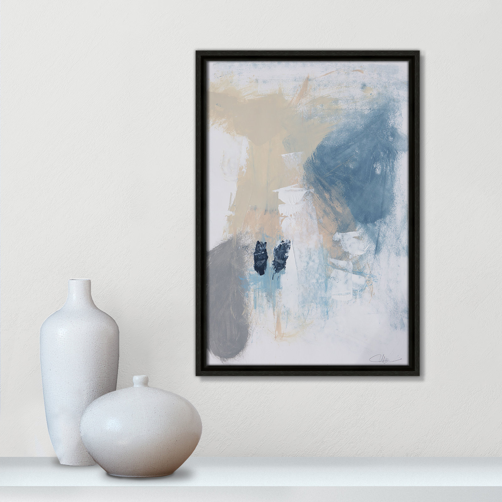 Coastal Carnival Collection "Coastal Carnival II" Print, Espresso Floater Framed Canvas, No Mat, 19.5" H x 13.5" W x 2" D