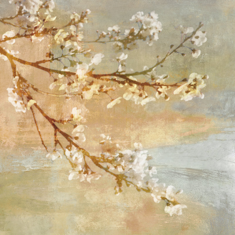 Blossoms On The Pond I by John Seba - Wrapped Canvas Print, 30cm H x 30cm W