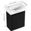 Meuble-lavabo de salle de bain 16 po pour petite salle de bain, céramique moderne noire et armoire, espace facile à nettoyer-778139347