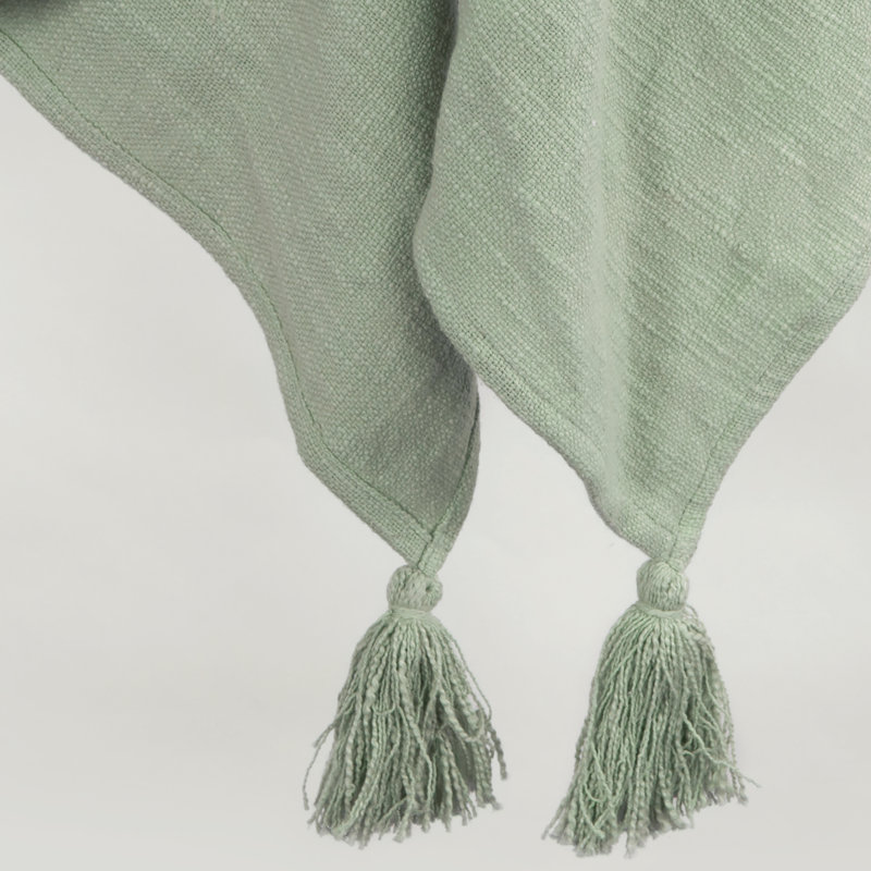 Jeté 100% coton tissé et texturé, Vert