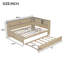 Lit de jour double en bois avec tablettes de rangement et lit gigogne