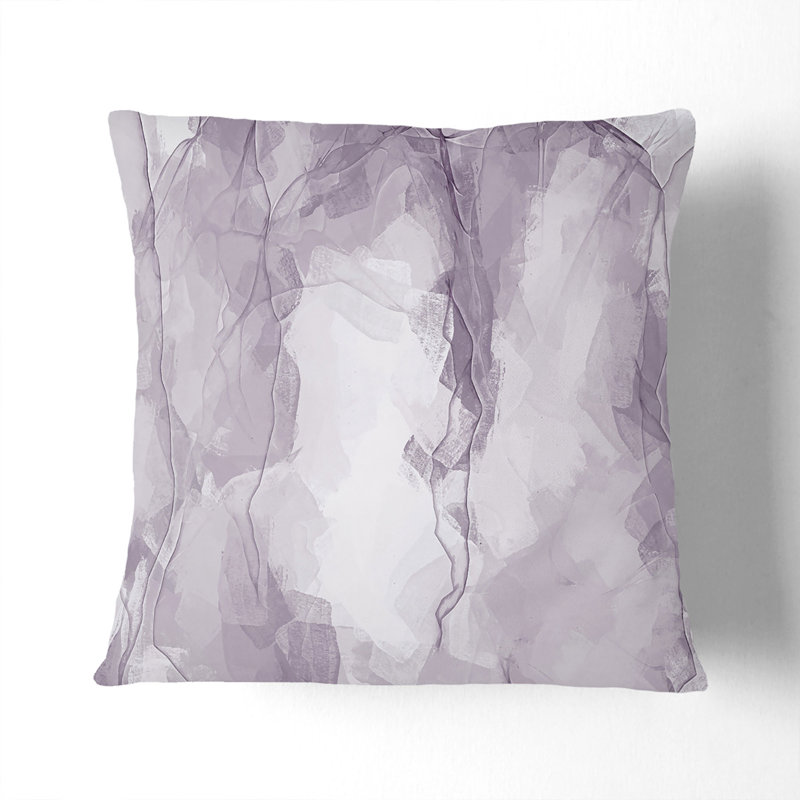 Abstract Square Cushion, 40cm H x 40cm W x 15cm D, White