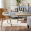 Table basse chic avec plateau de rangement gris élégant