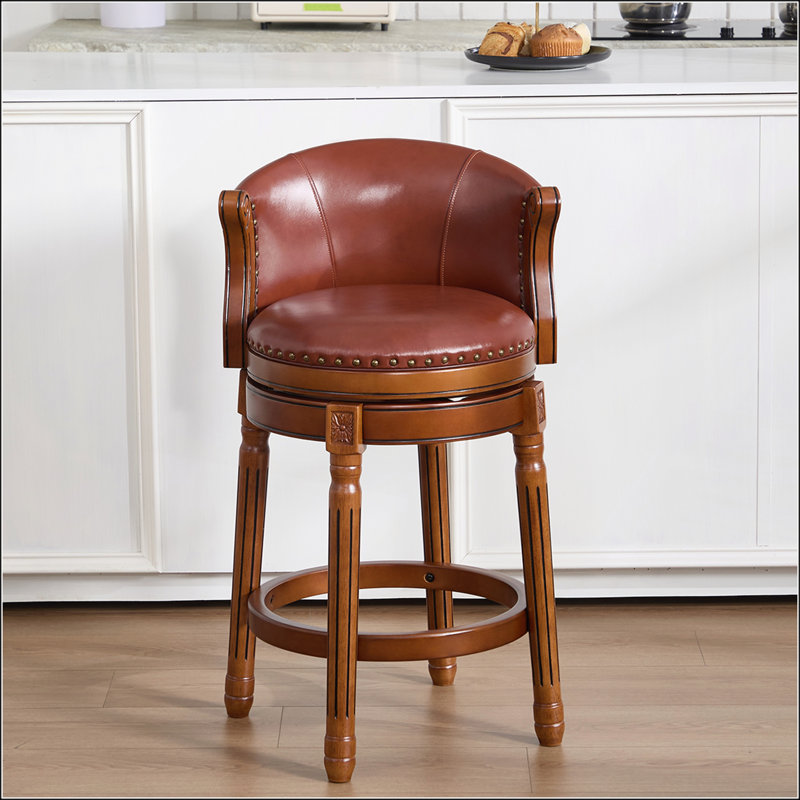 Tabourets de bar en cuir avec dessus de vache, pivotant sur 360 degrés avec dossier confortable pour un usage domestique et commercial